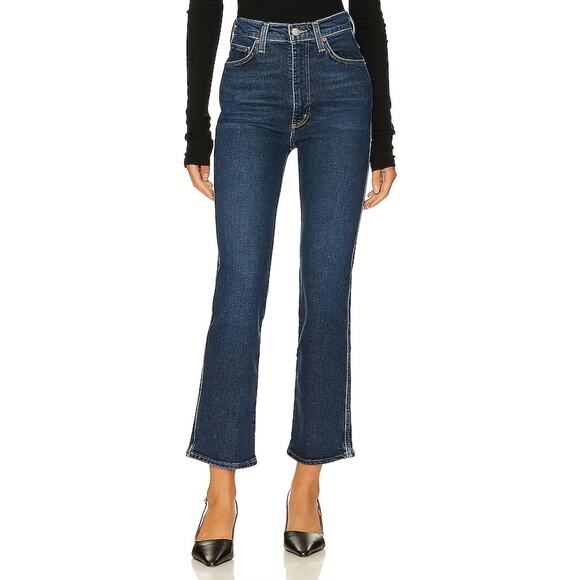 Agolde 'Pinch' Blue Waist High Rise Kick Flare Denim Jean Size 24 - Picture 1 of 5